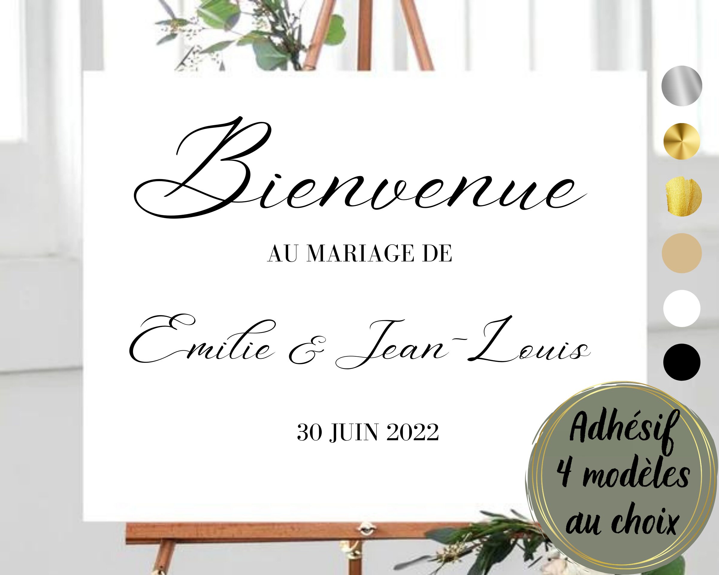 Autocollant Mariage Pour Panneau de Bienvenue - Adhésif Personnalisable Stickers Bienvenue