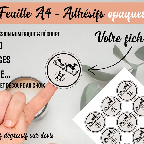 Adhésif vinyle logo personnalisé, stickers personnalisable logo , étiquette bougies, baptêmes, mariage, décoration d'objets