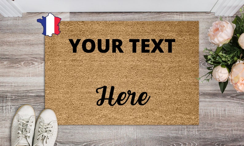 Your text here, Custom doormat, personalized outdoor mat, housewarming gift, customized home decor image 1