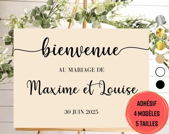 Adhésif personnalisable panneau de mariage, texte autocollant personnalisé - stickers bienvenue au mariage- Lettrage adhésif