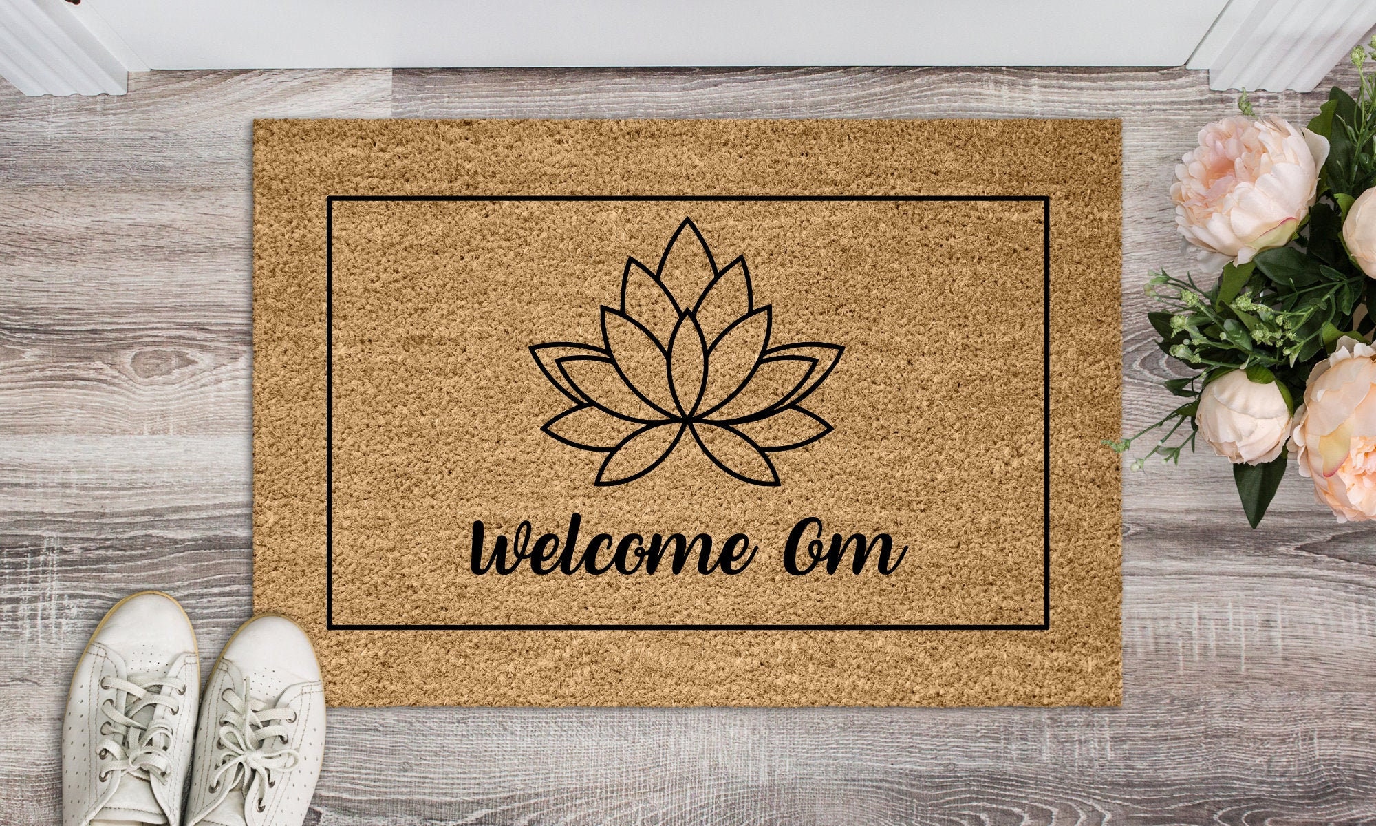 Paillassons Lotus, Welcome Home, Paillasson Yoga, Cadeau Maison Hippie, Déco Bohème, Yoga
