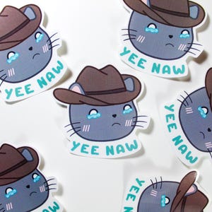 Adesivo gatto cowboy Yee Naw