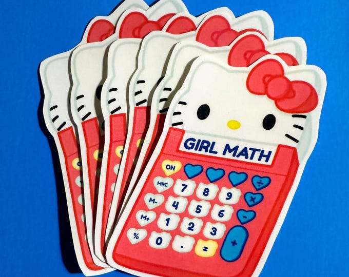 Girl Math Hello Kitty Sticker - Etsy