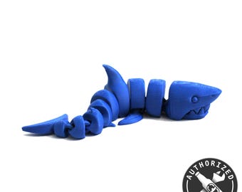 3D Printed Articulated Shark | Flexible Fidget Toy | Lifelike Moving Jaws & Tail | Unique Gift for Ocean Lovers