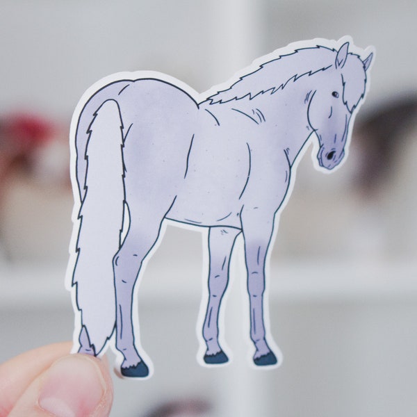 Aang - Chunky Gray Andalusian Vinyl Die Cut Model Horse Sticker