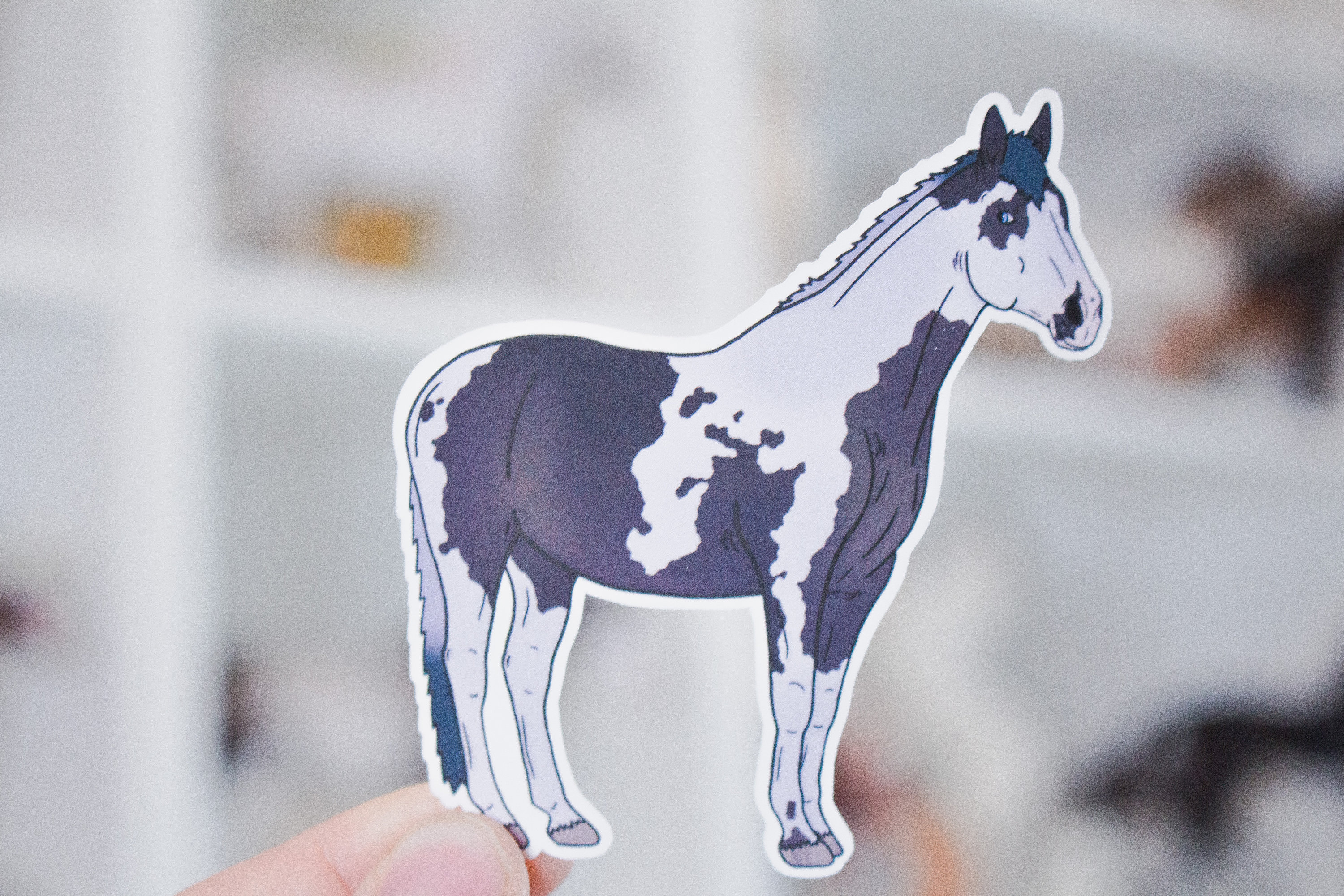 Bay Paint Standing Horse Sticker Bolin