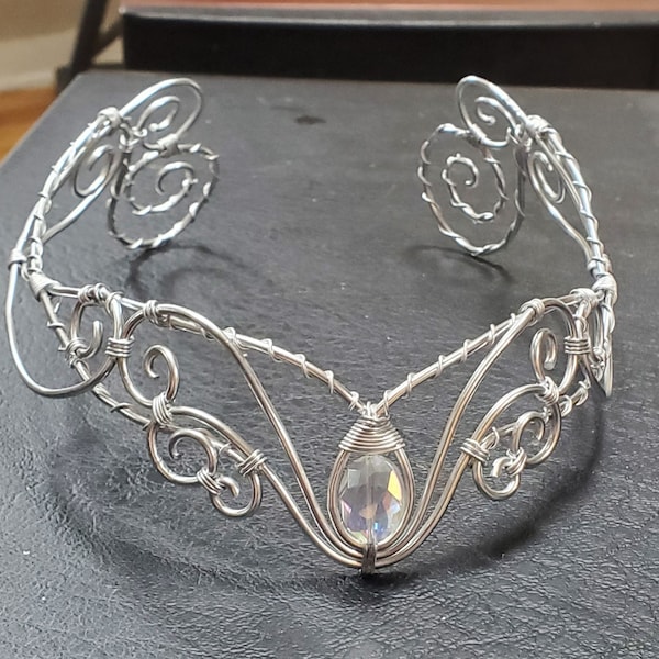 Womens Silver Bridal wedding tiara crown