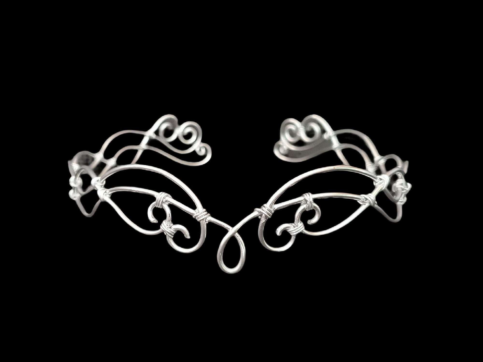 Silver Elven Circlet, Hand Made Celtic Renaissance Wedding 