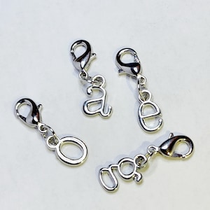 Mini Monogram Stitch Marker - Gift for Crocheter, Knitter, Clasp Stitch Marker, Letter, Gift for Yarn Lovers, Use for Crochet or Knit