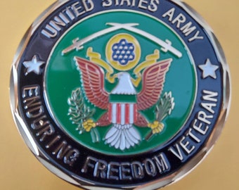 United States Army Enduring Freedom Veteran Challenge Coin.#128a