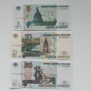 Neu ! Papiergeld Russland 5 10 50 Rubles 19972004/2022,unk !#102a