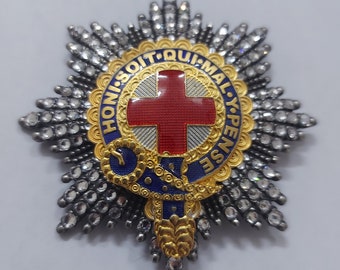 Star Of Most Noble Order Of Garter ,with Crystal. Replica.