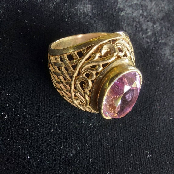 Soviet Ussr Vintage Silver Ring 925 Star Amethyst… - image 2