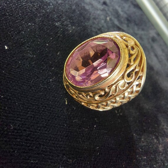 Soviet Ussr Vintage Silver Ring 925 Star Amethyst… - image 3