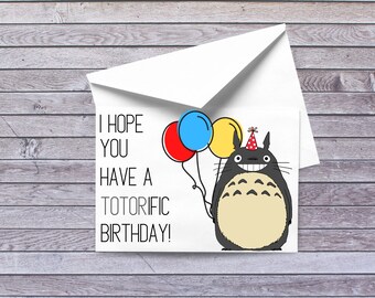 Totoro Birthday Card Etsy Totoro Birthday Card Etsy