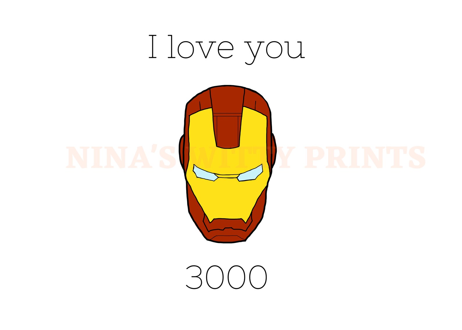 Iron Man I Love You 3000 Greeting Card Etsy