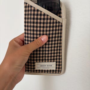 Vintage tiny Plaid, 100% Cotton Handmade Quilted Sunglasses Cases, Eyeglasses pouches, Protective Cases