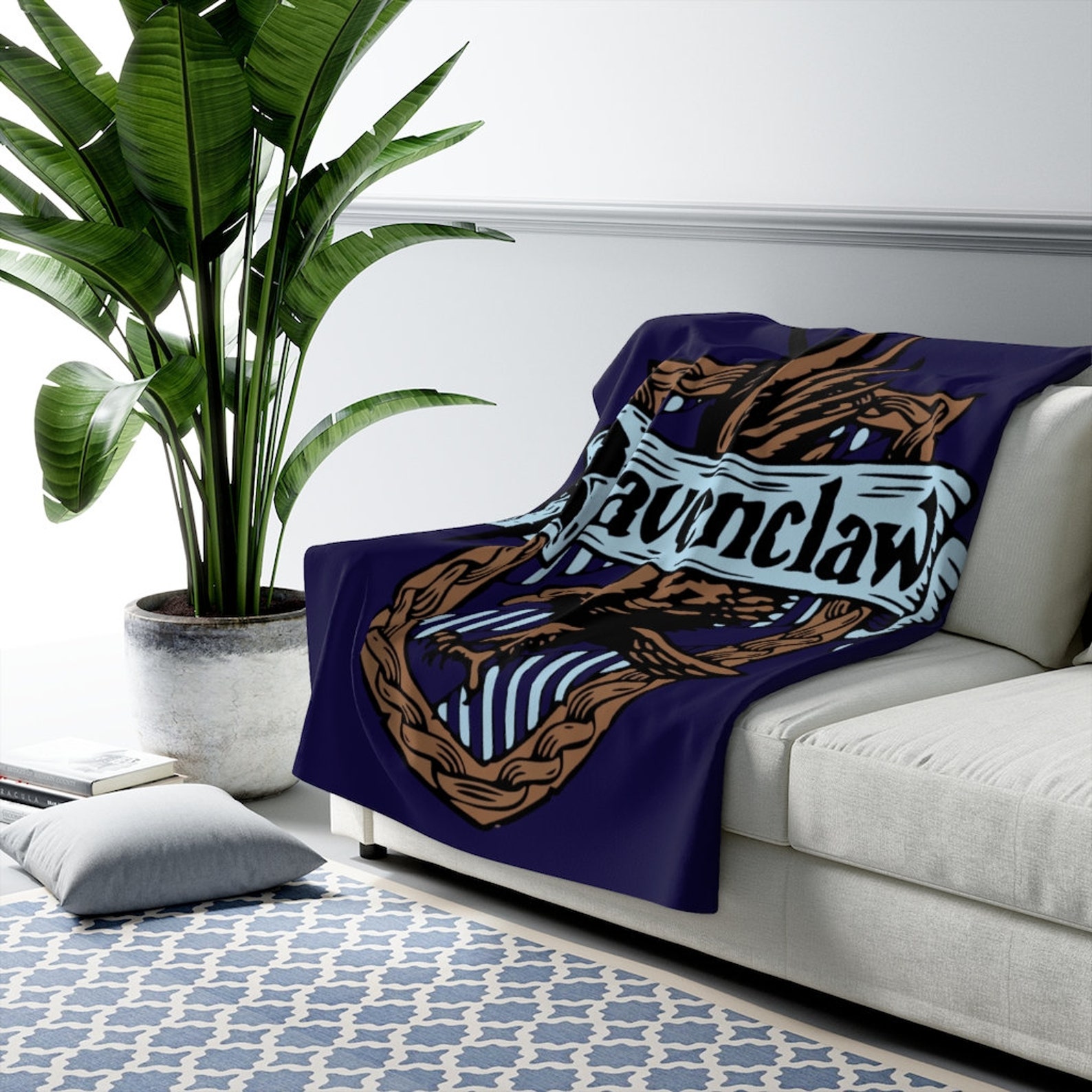 Ravenclaw Sherpa Fleece Blanket Harry Potter Houses Etsy