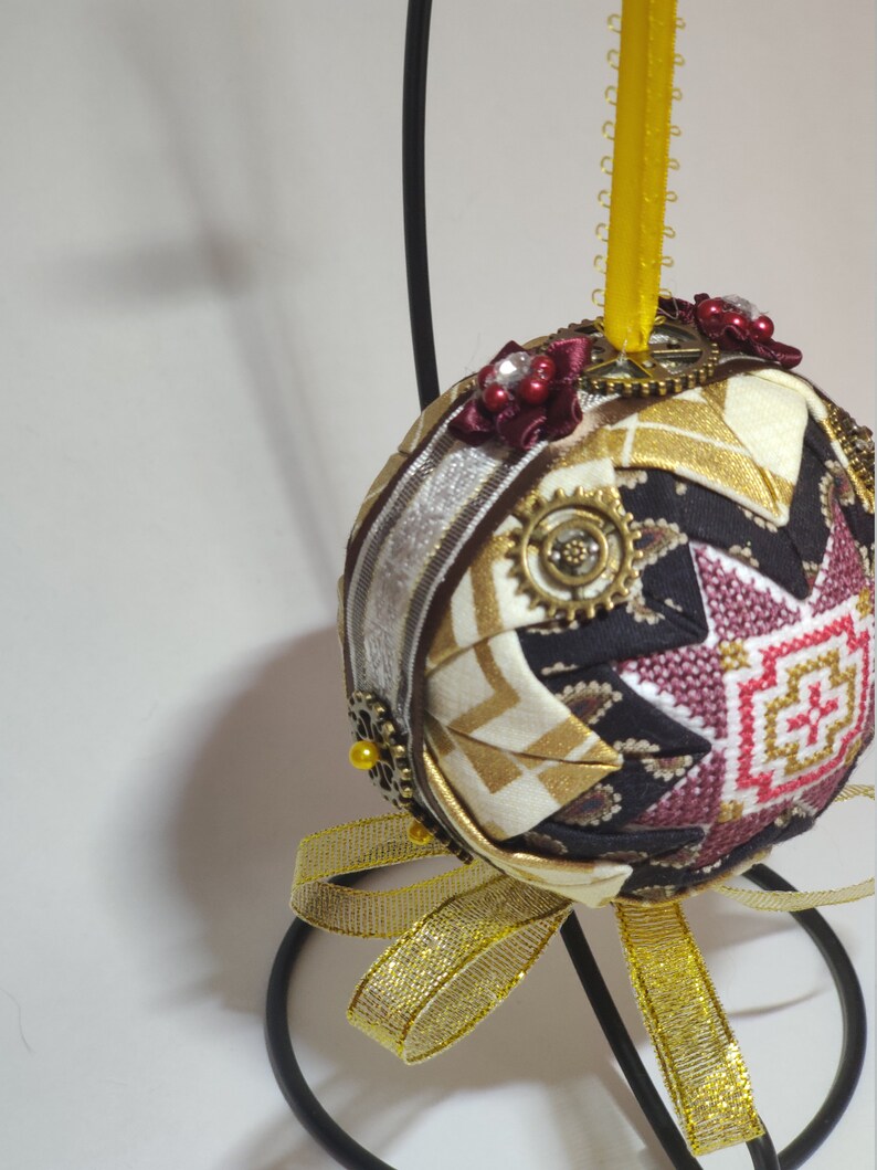 Steampunk Cross Stitched Ornament
