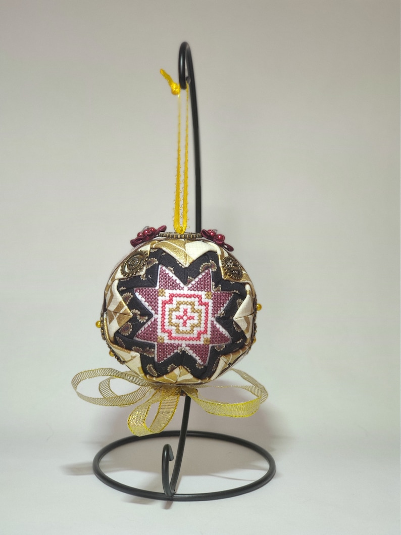 Steampunk Cross Stitched Ornament
