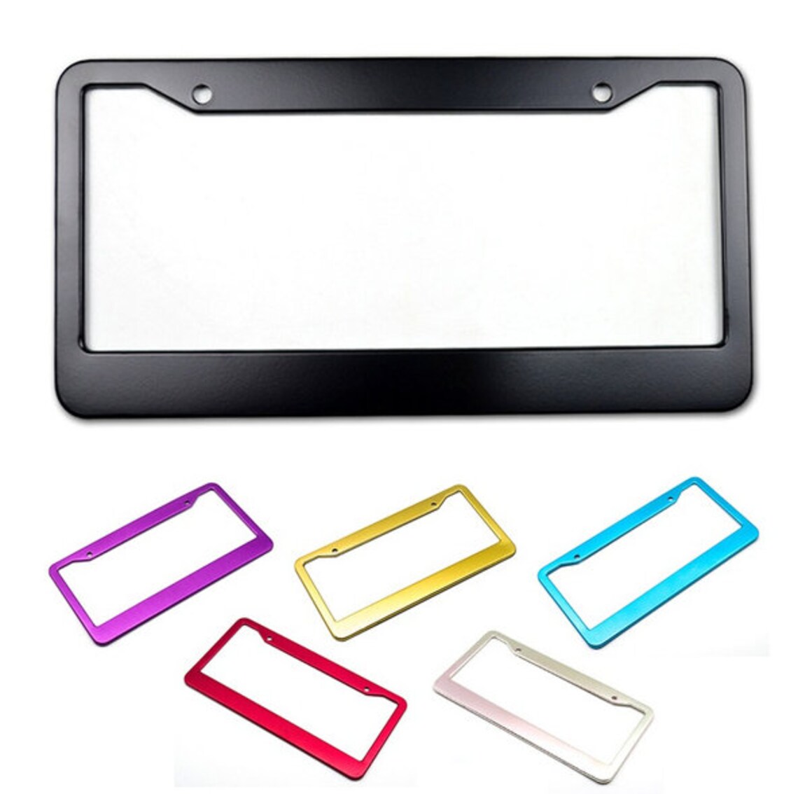 Black License Plate Frame Decoration Metal License Plate Frame Etsy