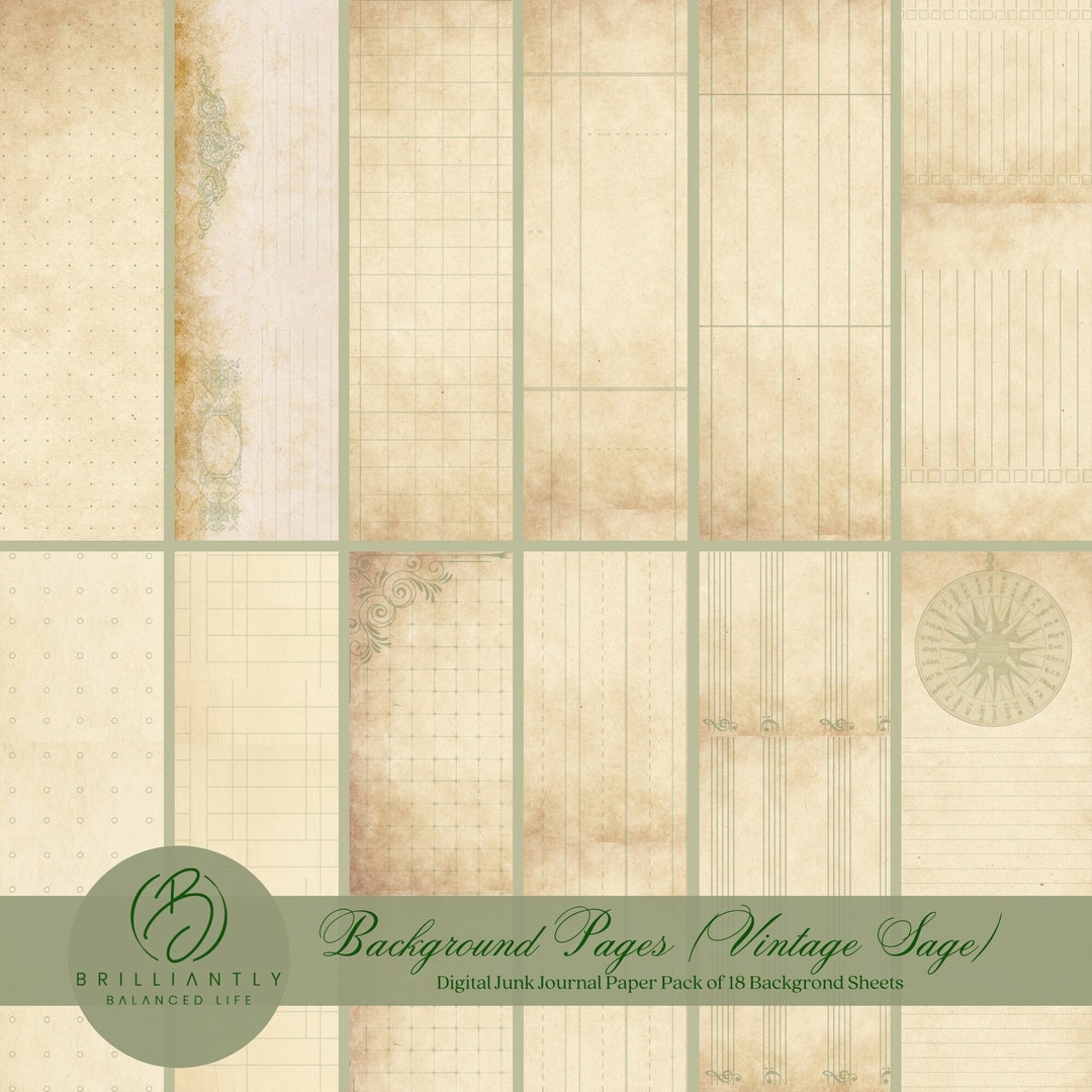 Junk Journal Kit | Digital Paper Pack | Junk Journal Supplies ...