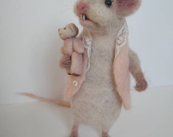 Cute Felted OOAK mouse