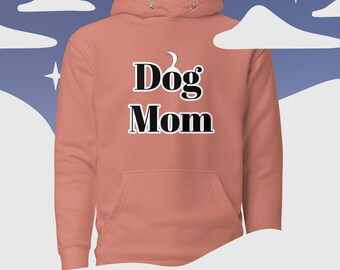 Women's White Lettering "Dog Mom" Hoodie