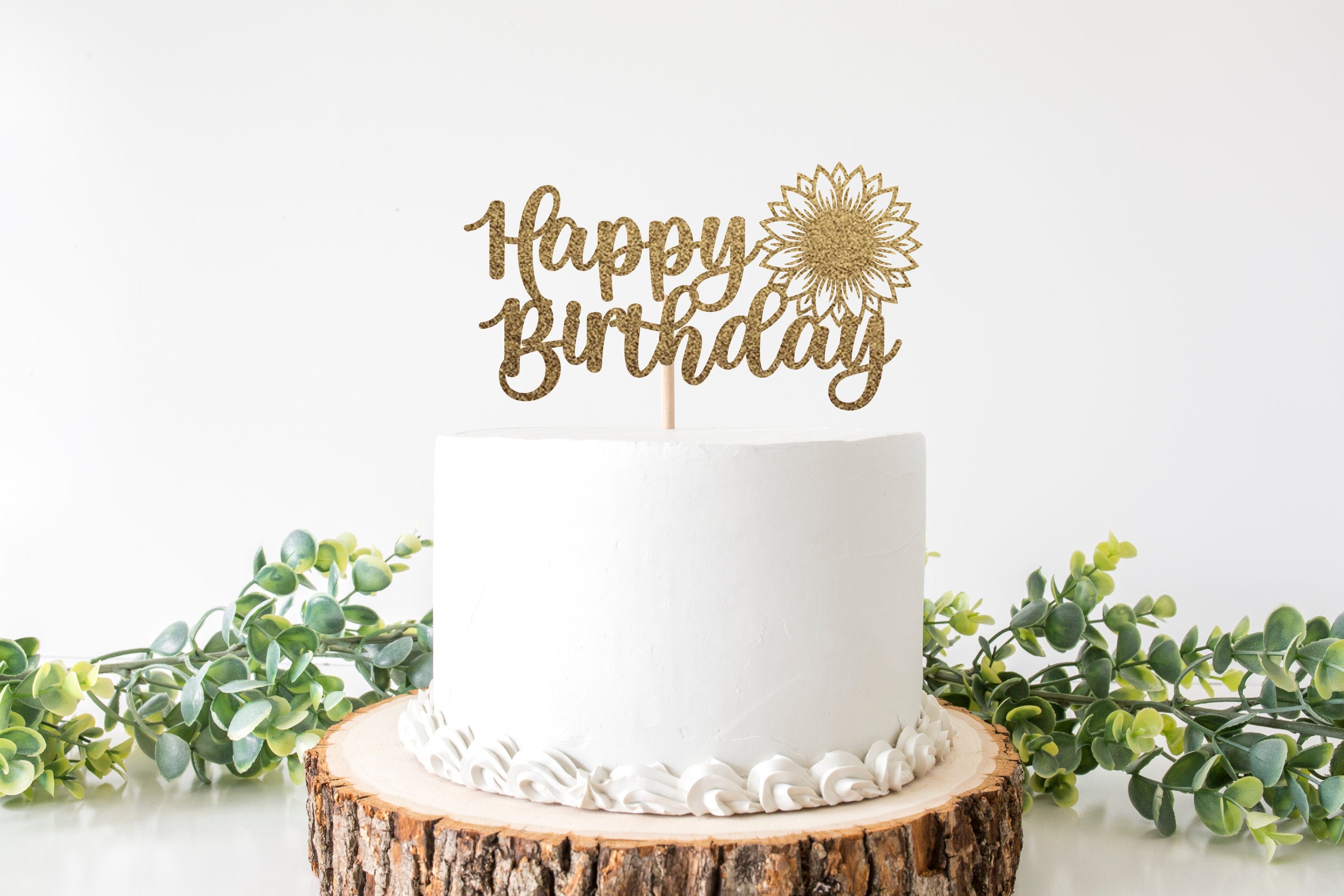 Sunflower Birthday Cake Topper Etsy