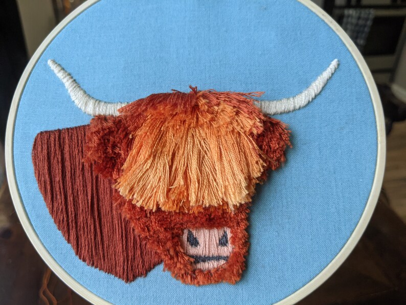 PDF Pattern Hand Embroidery Pattern Scottish Highland Cattle Etsy