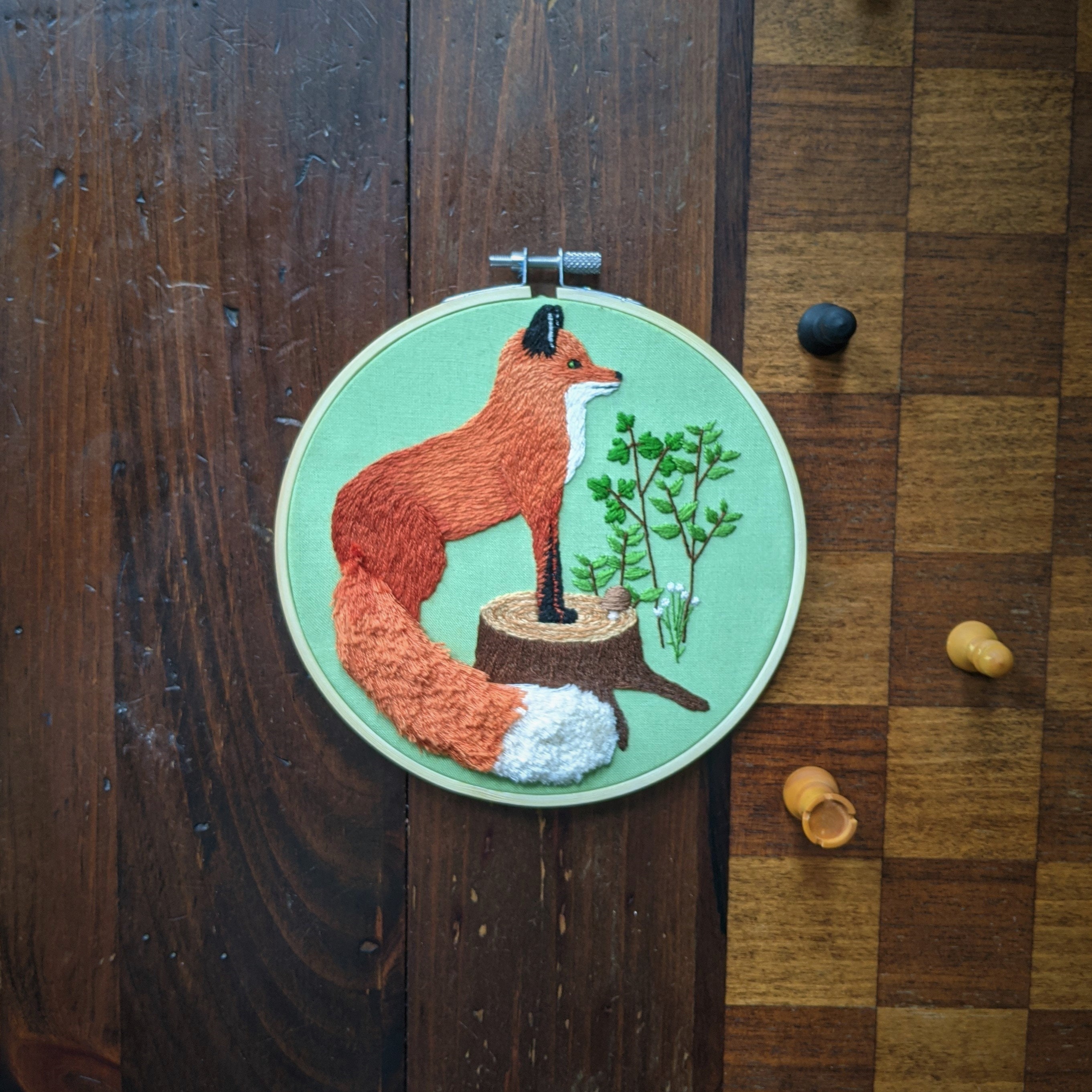 Woodland Fox Embroidery Pattern PDF, Hand Embroidery Fluffy Fringe ...