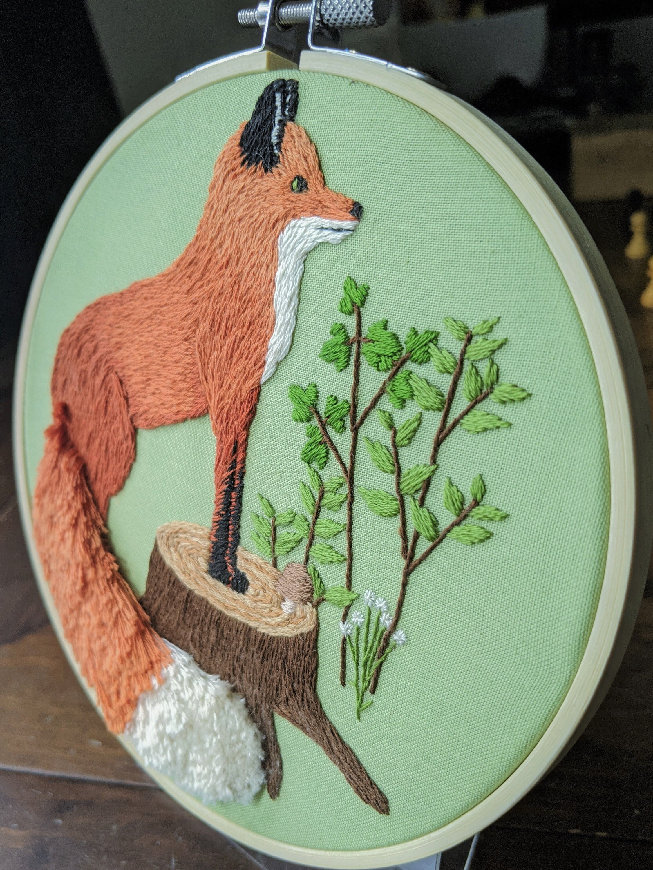 Woodland Fox Embroidery Pattern PDF, Hand Embroidery Fluffy Fringe ...
