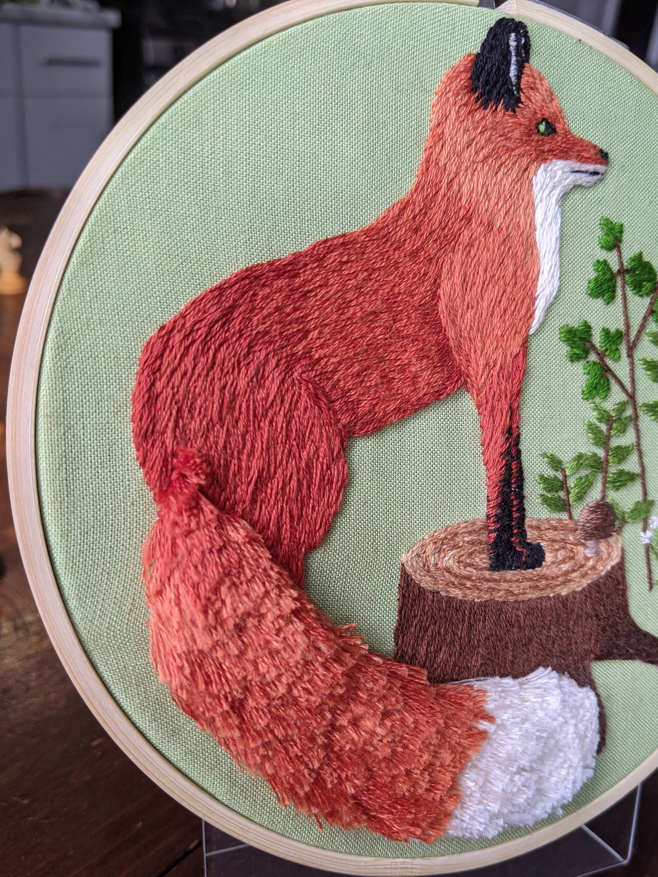 Woodland Fox Embroidery Pattern PDF, Hand Embroidery Fluffy Fringe ...