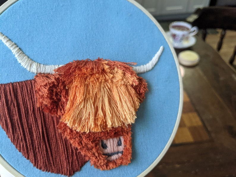 PDF Pattern Hand Embroidery Pattern Scottish Highland Cattle Etsy