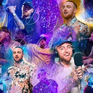 Singer/rapper, artist, Band, seamless file, Fabric design, PNG, digital download