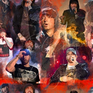 Rapper/artist, Singer, band, seamless file, seamless pattern, fabric design, PNG, digital download