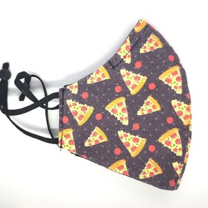 Pizza Face Mask 2-3 Layers w/Nose Wire, Adjustable Ear Straps, & Filter pocket!