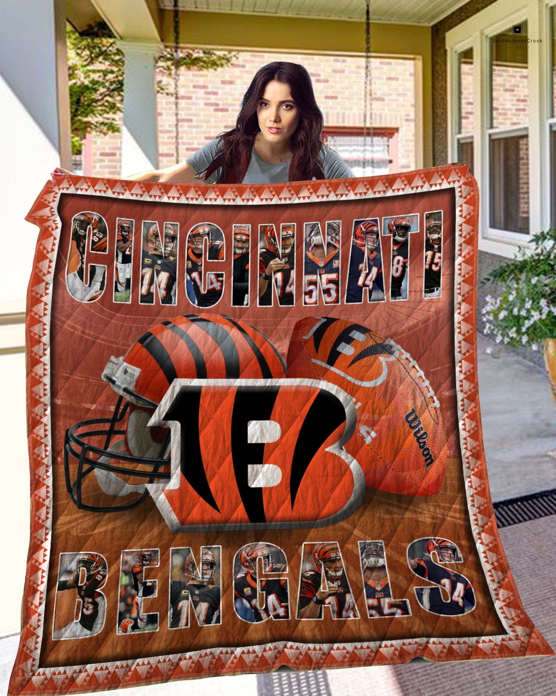 Cincinnati Bengals Quilt Blanket Ha0411 Fan Made Bedding Etsy