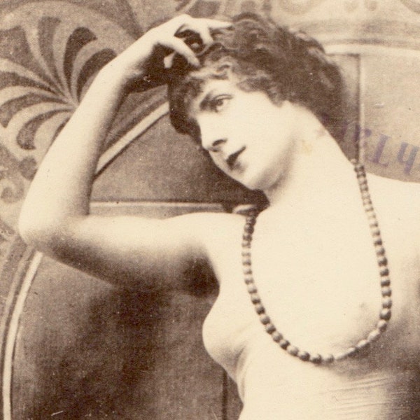 1900s Romantic Art Nouveau Posed Woman Series RPPC Risque