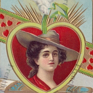 1913 Valentinstag Grußkarte Prägung Vergoldetes Herz Frau Weiße Taube Samson Brothers Pub