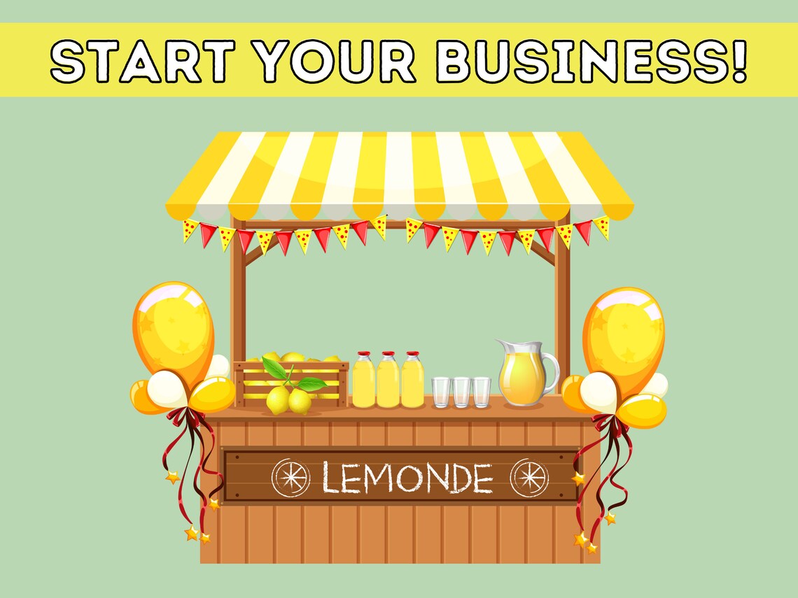 Lemonade Stand Business Plan for Kids, Kid Entrepreneur, Kid Business