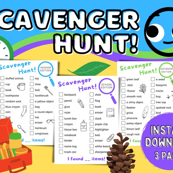 Scavenger Hunt Activity, Fun Games for Kids, Indoor and Outdoor Activities, Homeschool Games, Classroom Games, Search and Find!