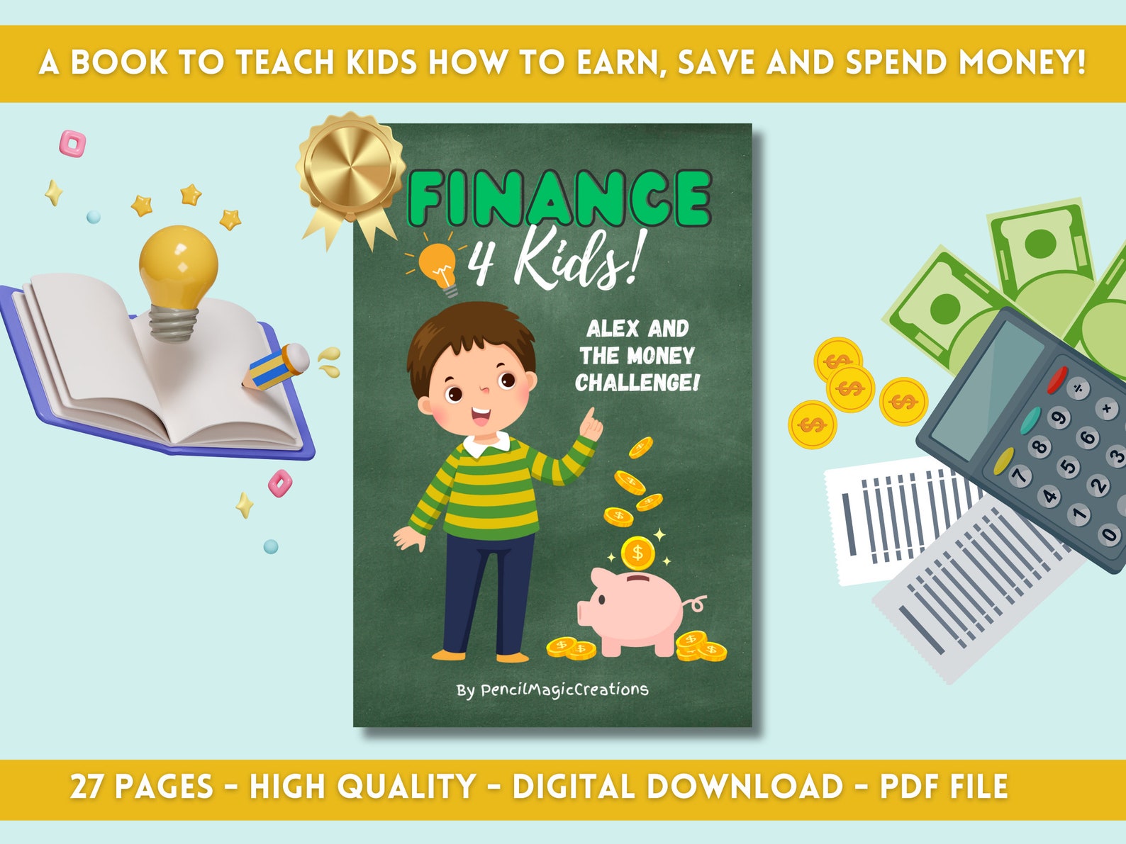 Finance for Kids Book, Teach Children About Money, Financial Literacy ...