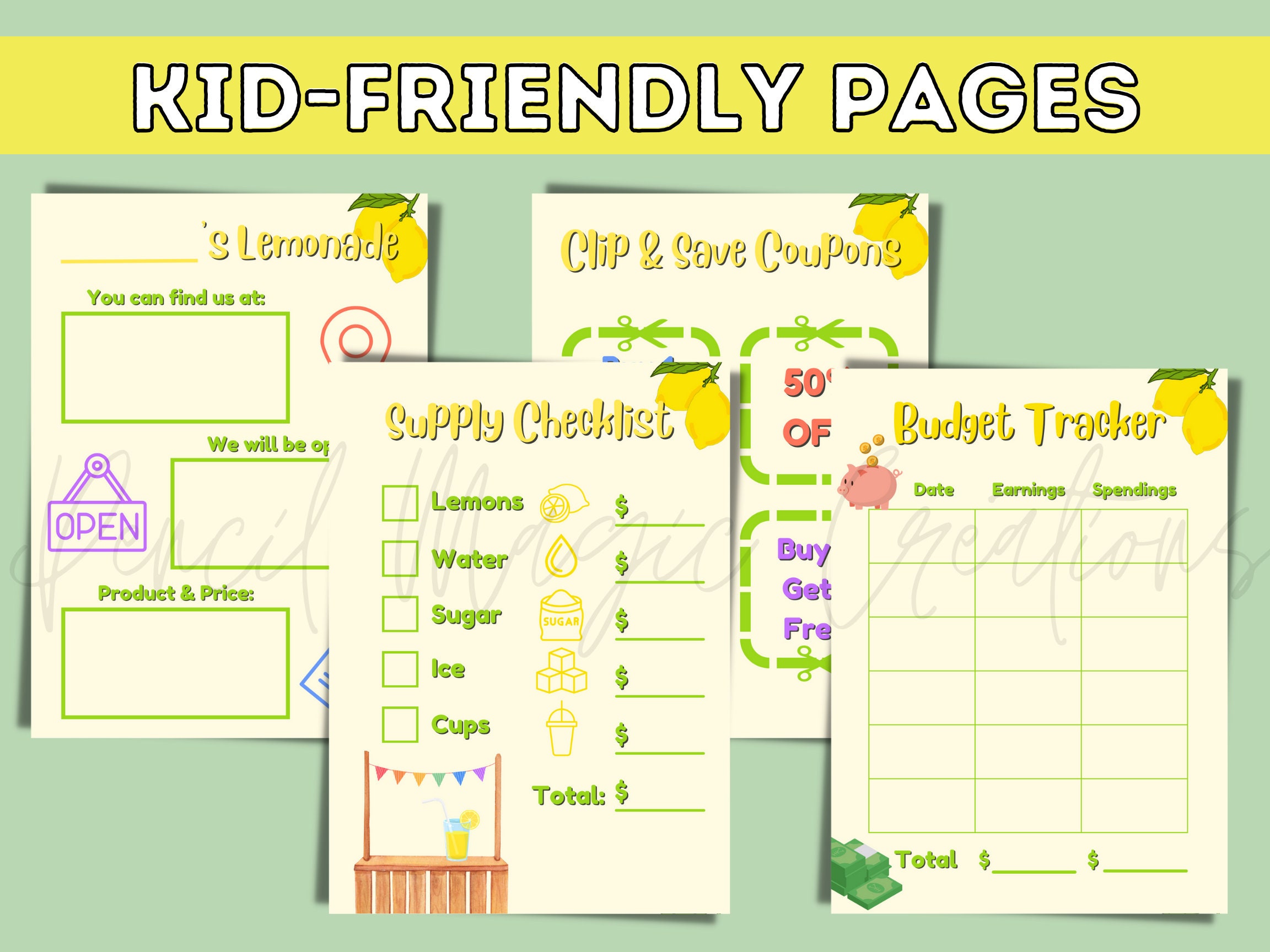 Lemonade Stand Business Plan for Kids, Kid Entrepreneur, Kid Business