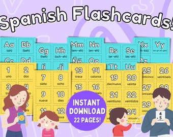 Learn Spanish Flashcards, Letters and Numbers in Spanish, Spanish Resources, Fun Spanish Activity, Language Resources, Elementary Activity