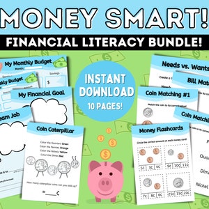 Money Management, Teaching Kids Budgeting, Savings Goal, Bills and Coins, Finance for Kids, Counting Money, Finance Games for Kids!