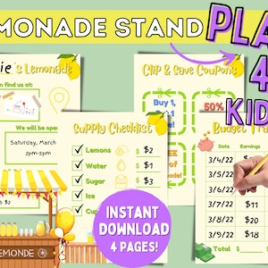 Lemonade Stand Business Plan for Kids, Kid Entrepreneur, Kid Business Owner, Lemonade Stand Flyer, Lemonade Stand Checklist and Activity!