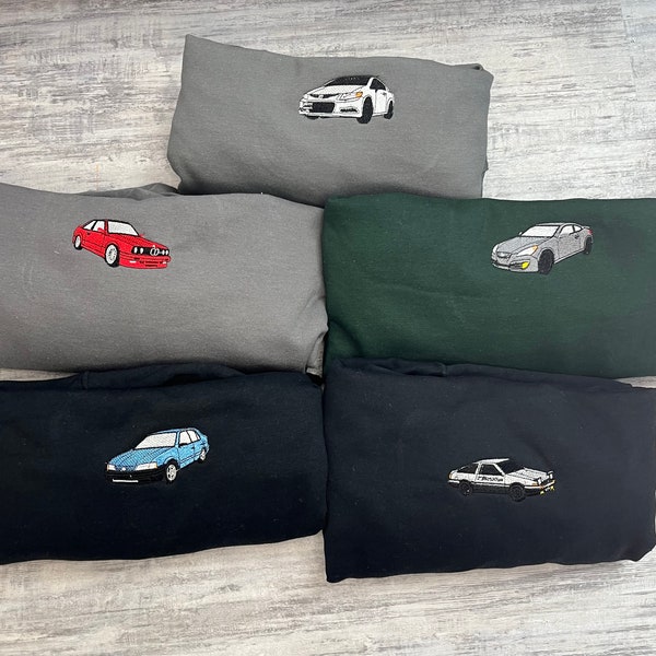 Custom Car Hoodie, Embroidered Car Hoodie, Anniversary gift for boyfriend, gift for husband