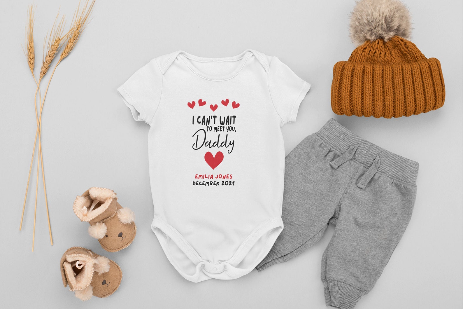 Hi Daddy Baby Announcement Bodysuit Hello Dad Hey Dad Etsy