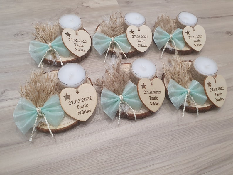 Table decoration for celebrations, baptisms, birthdays, weddings, confirmations, communions, engagements, school enrolments, party bags for guests, date name personalized image 1